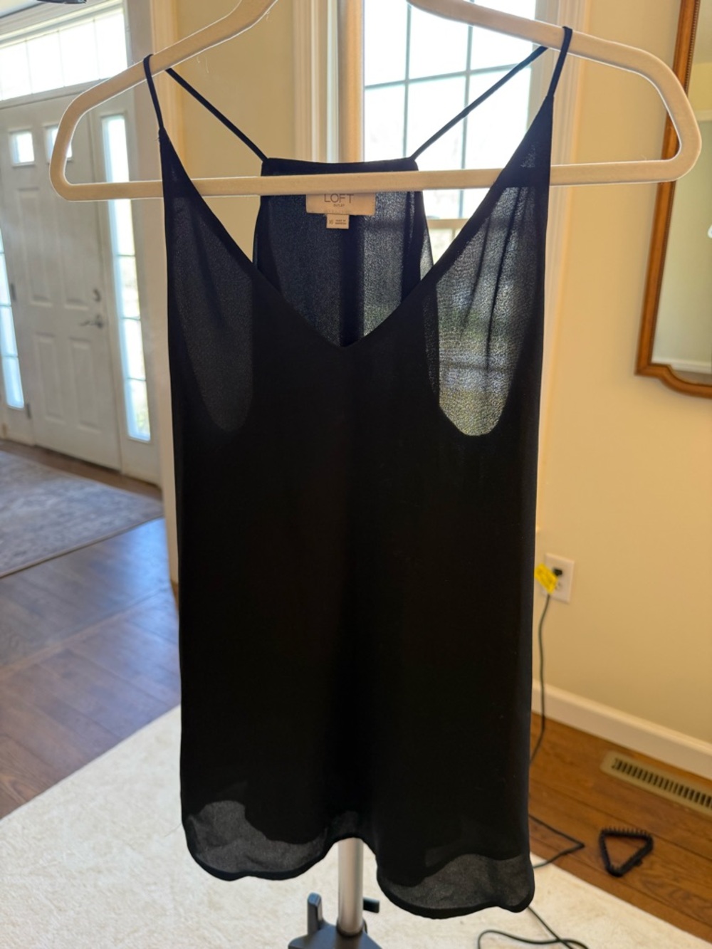 LOFT Black lightweight V-Neck Spaghetti Strap Camisole